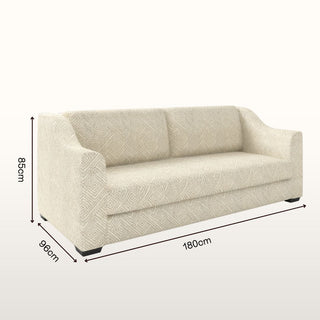 The Kidman Sofa | Geometric | Beige in Bespoke 2 Seater 180 Single Cushion from Oriana B. www.orianab.com