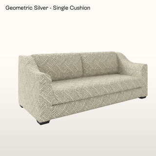 The Kidman Sofa | Geometric | Silver in Bespoke from Oriana B. www.orianab.com