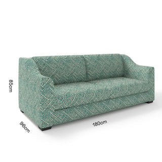 The Kidman Sofa | Geometric | Teal in Bespoke 2 Seater 180 Double Cushion from Oriana B. www.orianab.com