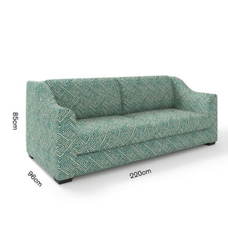 The Kidman Sofa | Geometric | Teal in Bespoke from Oriana B www.orianab.com