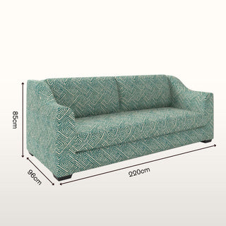 The Kidman Sofa | Geometric | Teal in Bespoke from Oriana B www.orianab.com