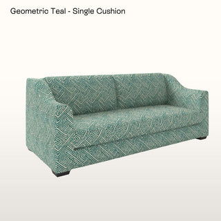 The Kidman Sofa | Geometric | Teal in Bespoke from Oriana B www.orianab.com