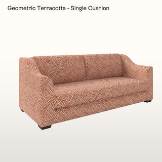 The Kidman Sofa | Geometric | Terracotta in Bespoke from Oriana B www.orianab.com