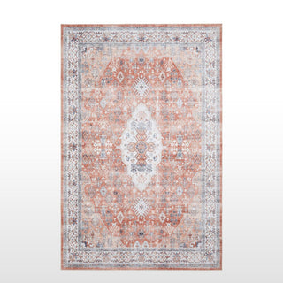 Traditional Bleached Effect Rug | Terracotta | 2 Sizes in Homewares from Oriana B. www.orianab.com