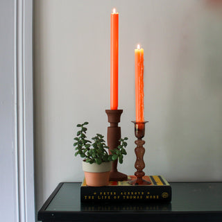 True Grace Dinner Candle | Fluo Orange in Homewares from Oriana B www.orianab.com