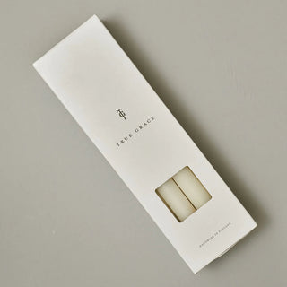True Grace Dinner Candle | White in Homewares Box of 12 from Oriana B. www.orianab.com