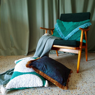 Turquoise Cushion with Tassels | 40 x 60 cmOriana BHomewares