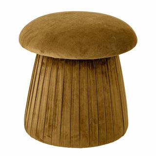 Velvet Mustard Mushroom Footstool in Furniture from Oriana B www.orianab.com