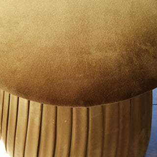 Velvet Mustard Mushroom Footstool in Furniture from Oriana B www.orianab.com