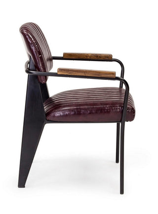 Burgundy Dining Chair with ArmsOriana BFurniture