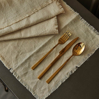 Vintage Linen Fringed Placemats | Set of 4 | END OF LINE in Outlet from Oriana B www.orianab.com