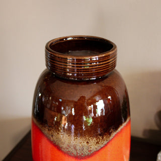 Vintage Red and Brown Glazed VaseOriana BHomewares