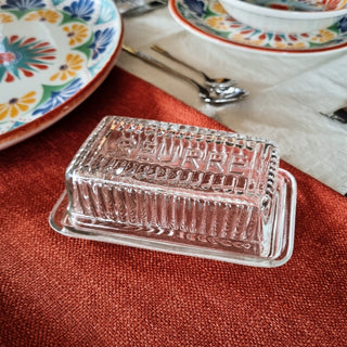 Vintage Style Glass Butter Dish in Homewares from Oriana B www.orianab.com