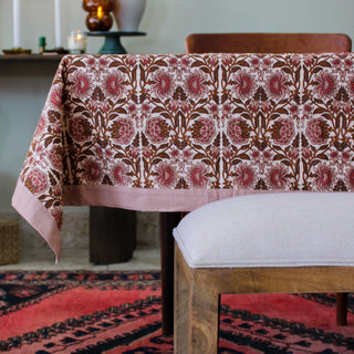 Warm Tone Flowers Cotton Tablecloth | 150x210cm in Homewares from Oriana B www.orianab.com