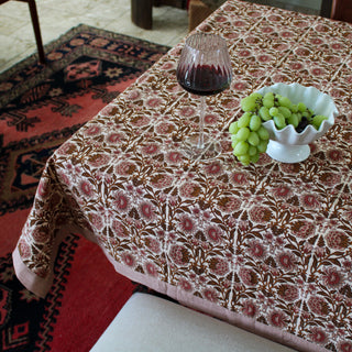 Warm Tone Flowers Cotton Tablecloth | 150x210cm in Homewares from Oriana B www.orianab.com