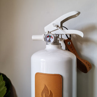 Nordic Flame | White Fire Extinguisher with Light Leather StrapOriana BHomewares