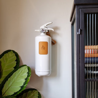 Nordic Flame | White Fire Extinguisher with Light Leather StrapOriana BHomewares