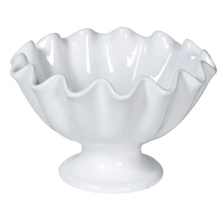 White Ruffled Ceramic Bowl in Homewares from Oriana B www.orianab.com