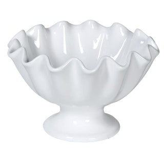White Ruffled Ceramic Bowl in Homewares from Oriana B. www.orianab.com