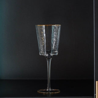 White Wine Glass with Gold Lip | Set of 4 in Homewares from Oriana B www.orianab.com