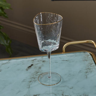 White Wine Glass with Gold Lip | Set of 4 in Homewares from Oriana B www.orianab.com