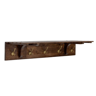 Wood and Brass Coat Rack and Shelf in Archived from Oriana B www.orianab.com