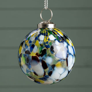 Mottled Effect Glass Bauble | Blue and YellowOriana BChristmas