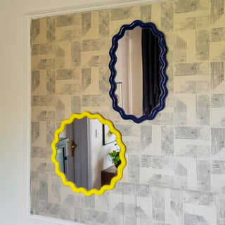 Yellow Round Wavy Mirror in Outlet from Oriana B www.orianab.com